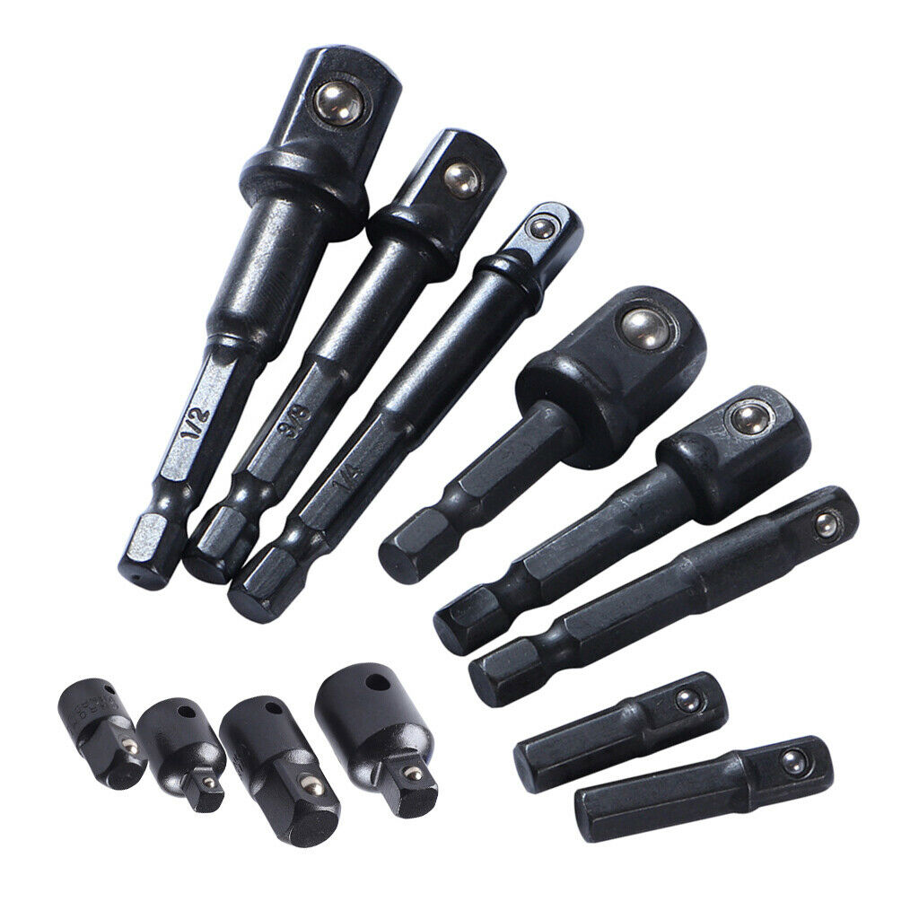 12 Pack Hex Sockets For Socket Connectors, Reducer Extension, Impact Hand Tool
