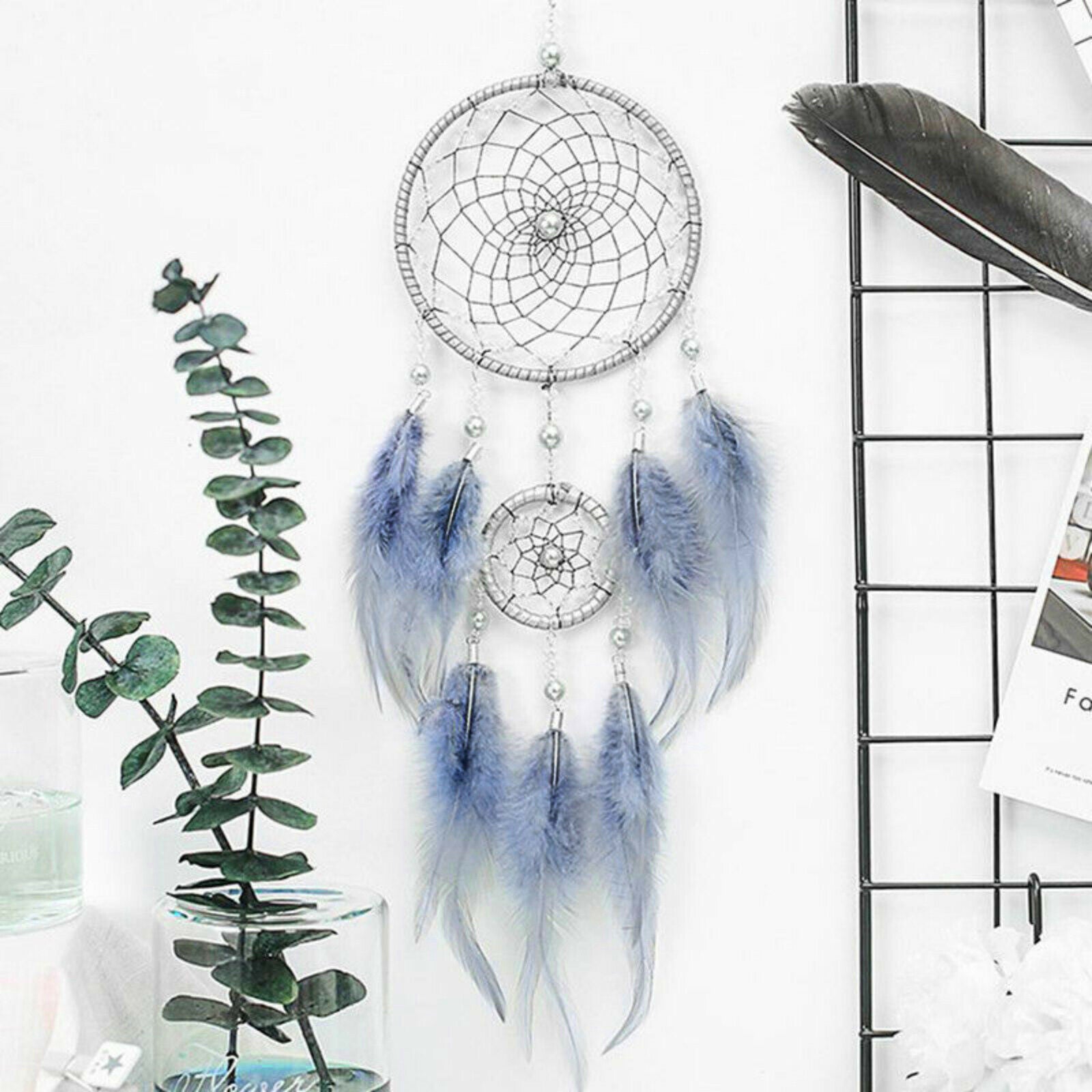 18" Dream Catcher Handmade Feather Car Wall Hanging Room Ornament Craft Gift