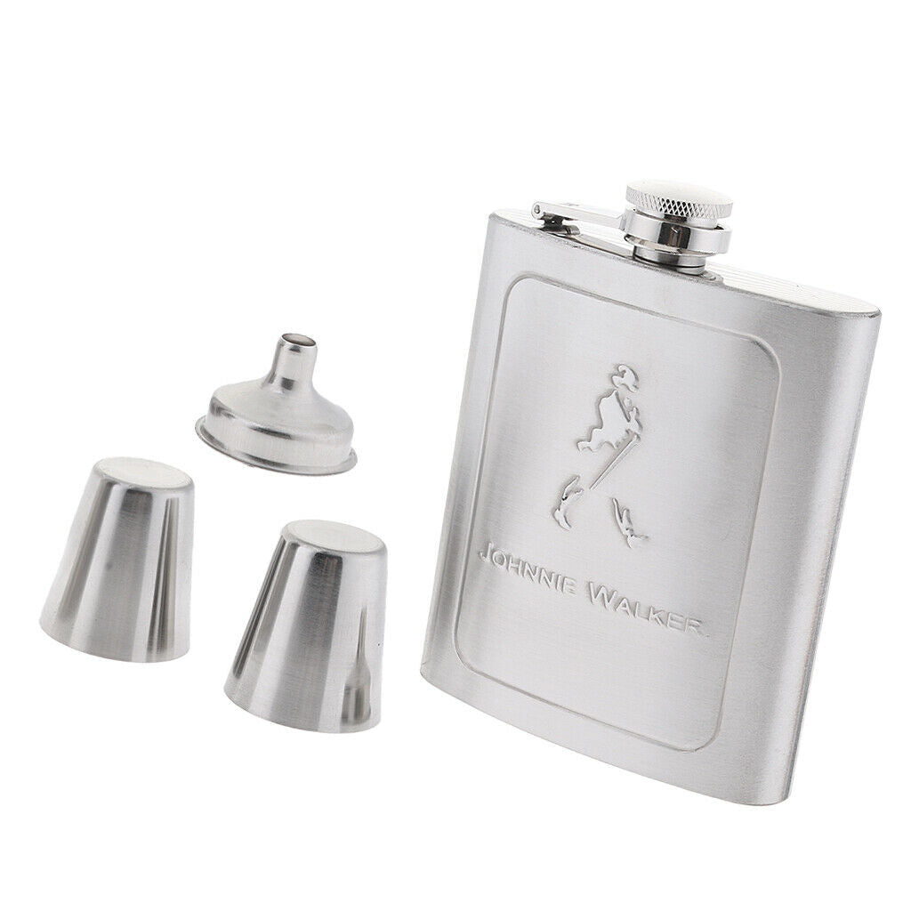 7oz Stainless Steel Hip Flask Set Pocket Flask for Liquor with Gift Box C