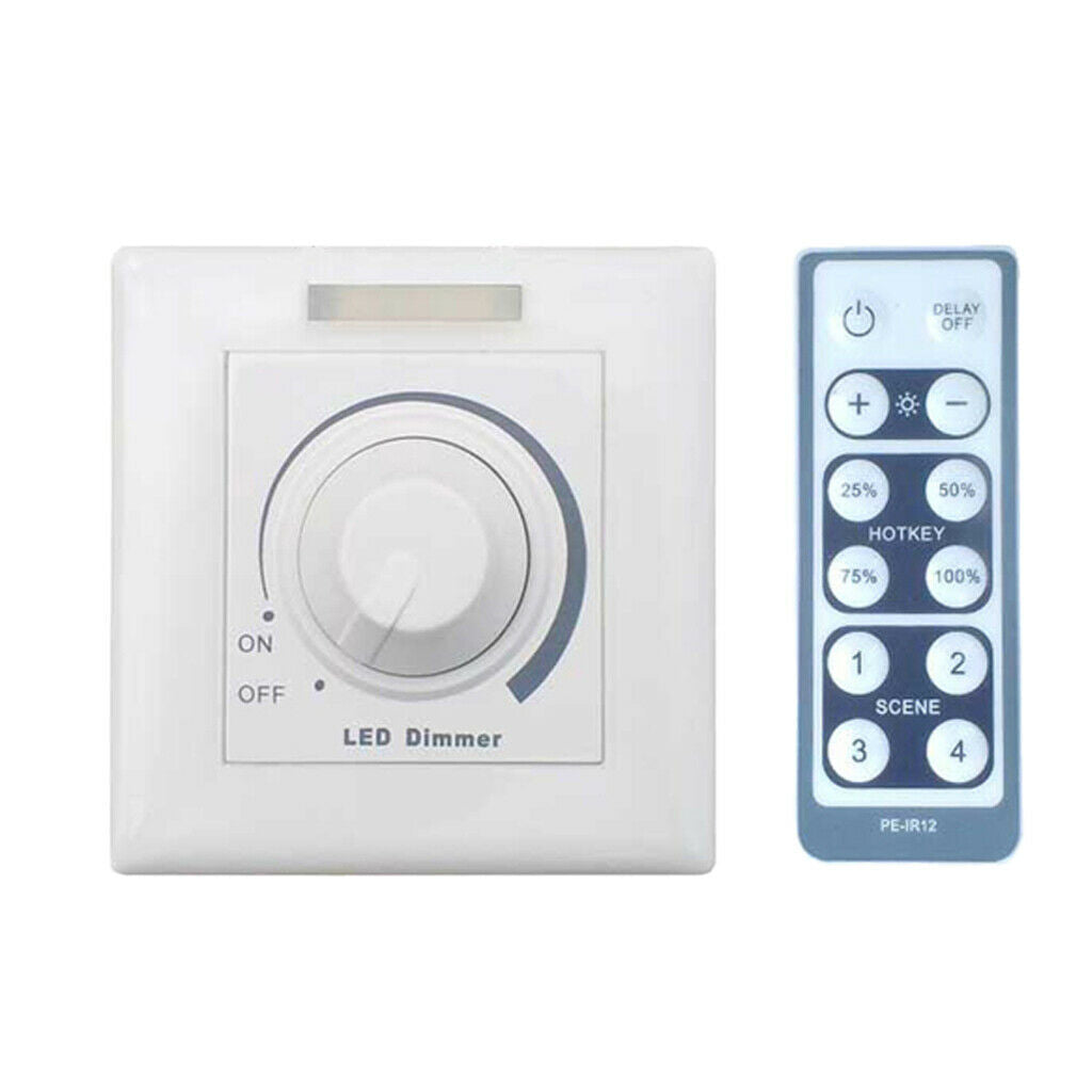 Rotary Button 110-220V 150W LED Dimmer with IR Remoter For Power Supply IP44,