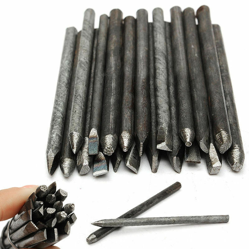 Set De 20Pcs Acier Fleur Ponch Tampon Bijouterie Bijoutiers MÃ©tal Travail Outil