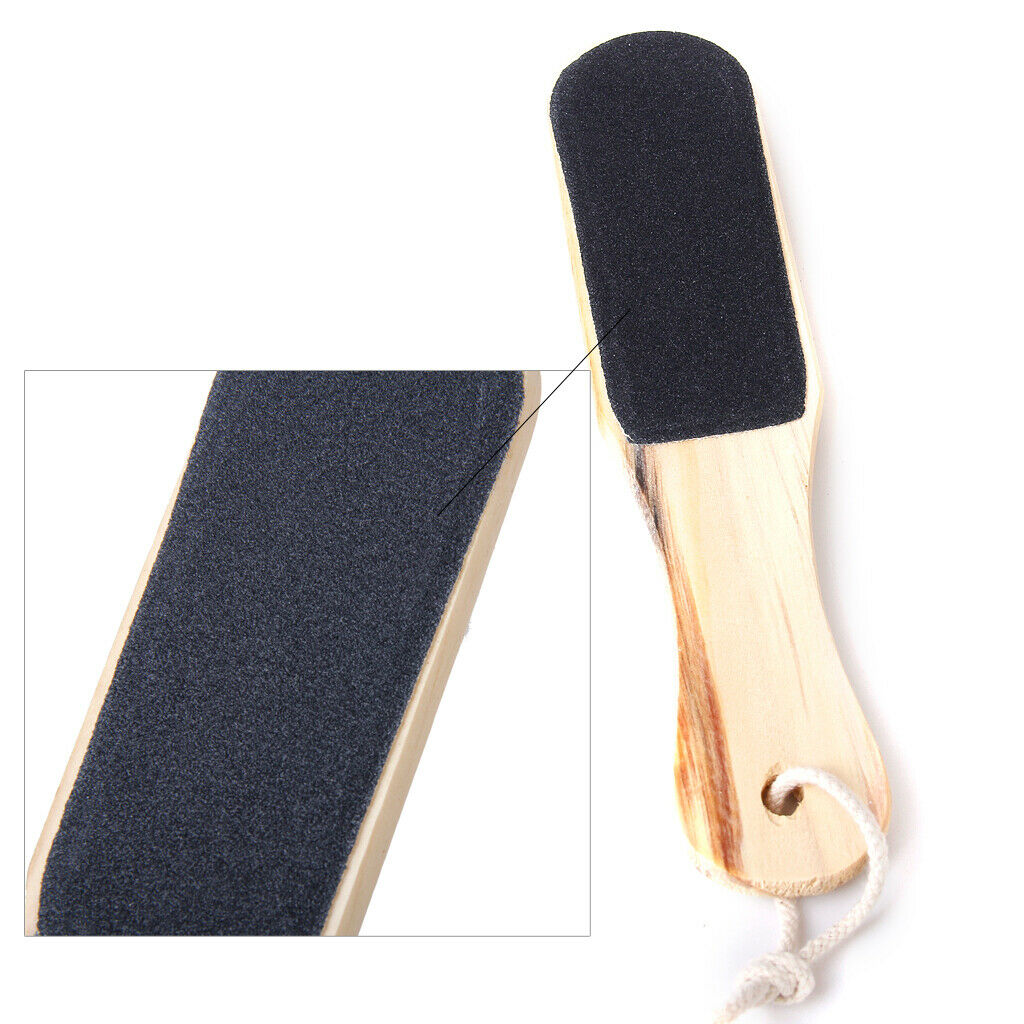 Double-sided Foot Arrows Callus File for Calluses, Cuticles with Wooden Handle