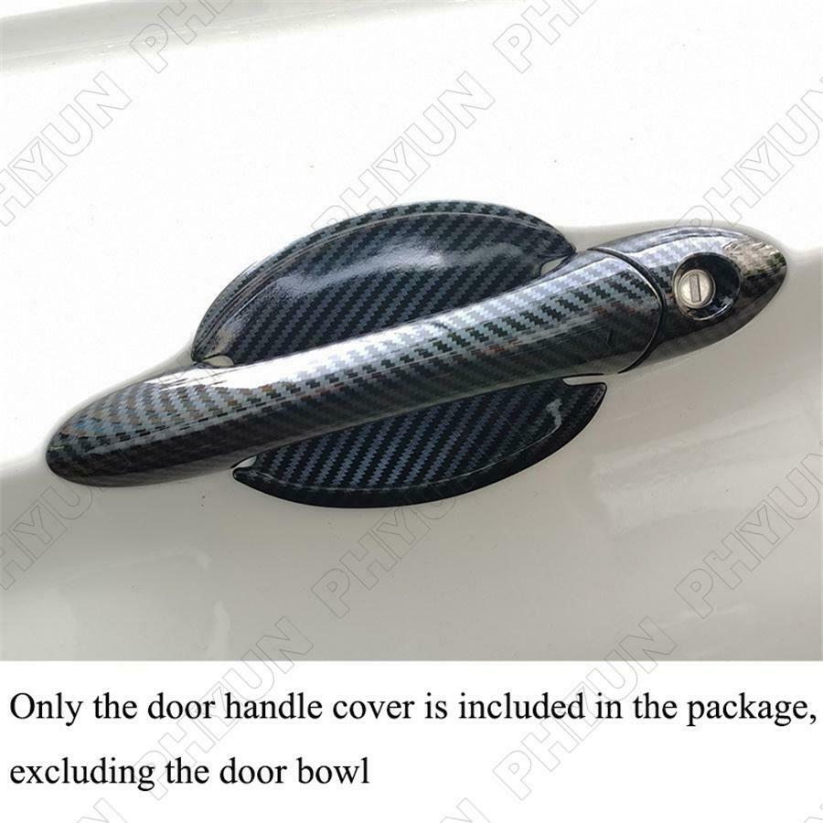 For 2011-2014 Hyundai Sonata Exterior Door Handle Covers Trims Carbon Fiber Look