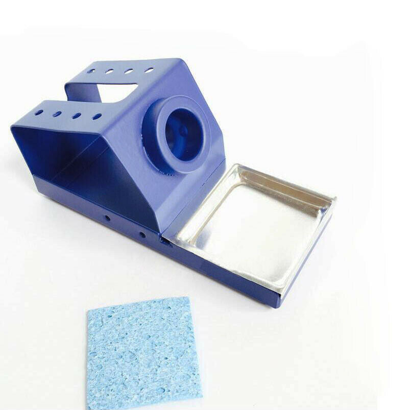 1Ã—Metal Base Soldering Iron Station Gun Stand Holder&Tips Cleaning Sponge Hot