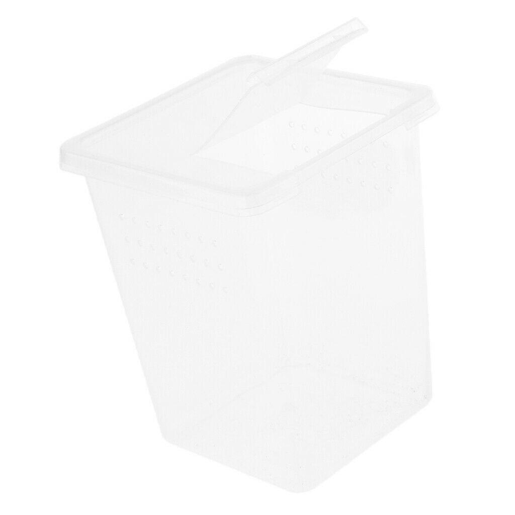 4Pcs Clear Plastic Insect Habitat Feeding Box Cage Container Tank 3x3x4 inch
