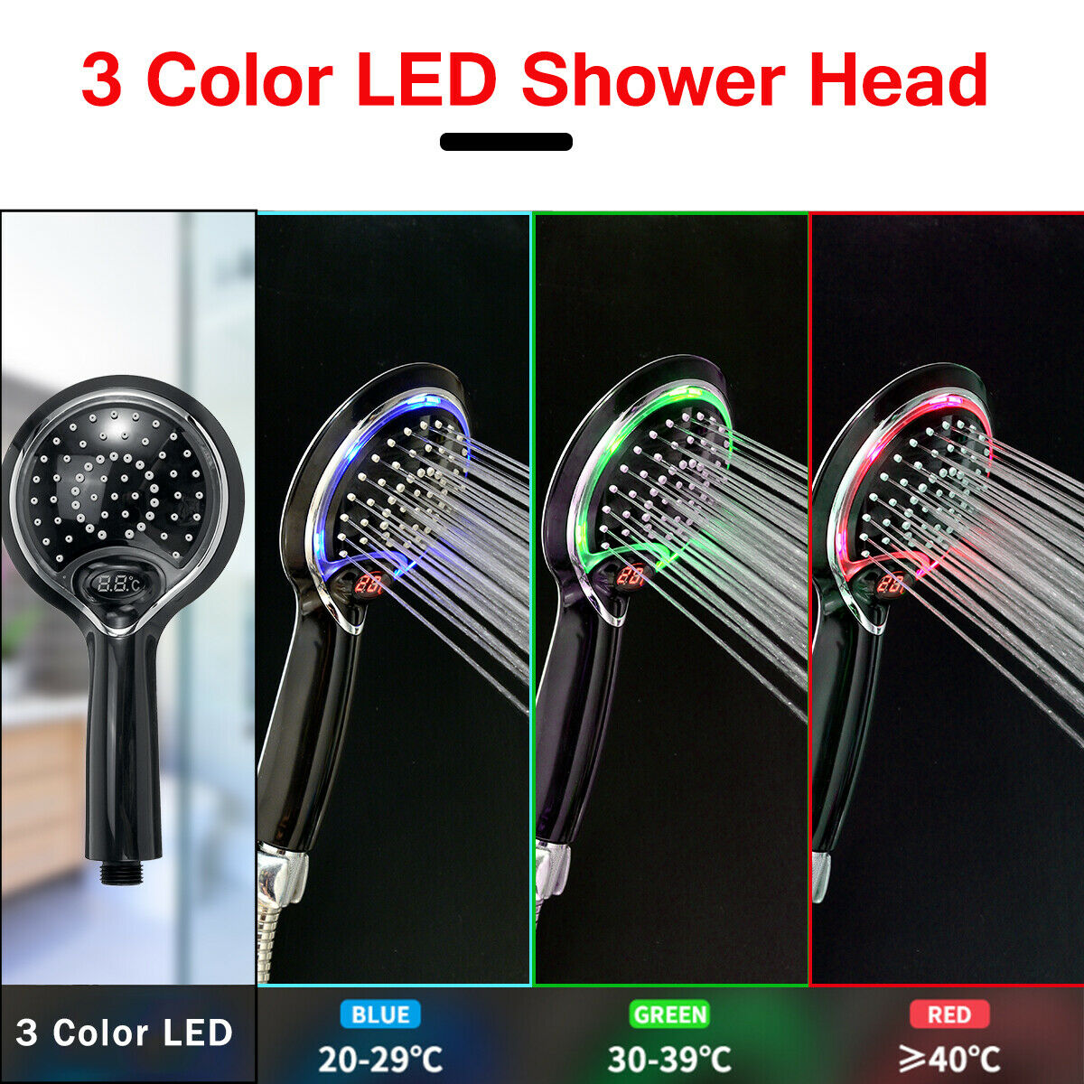 3 Color LED Shower  Home Digital LCD Display Temperature Control Shower  Sï¼ â˜ª