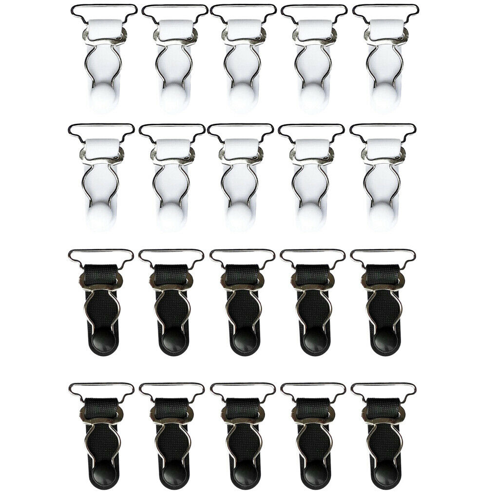 20 White Black Women Garter Belt Straps Corset Suspenders Clips Hooks 26mm