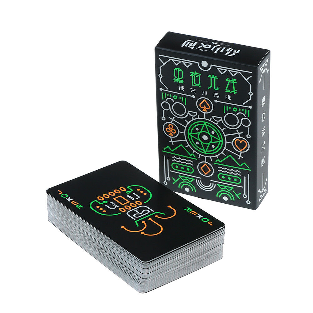 Dark luminous glow poker card bar party KTV fluorescent playing cards night BDA