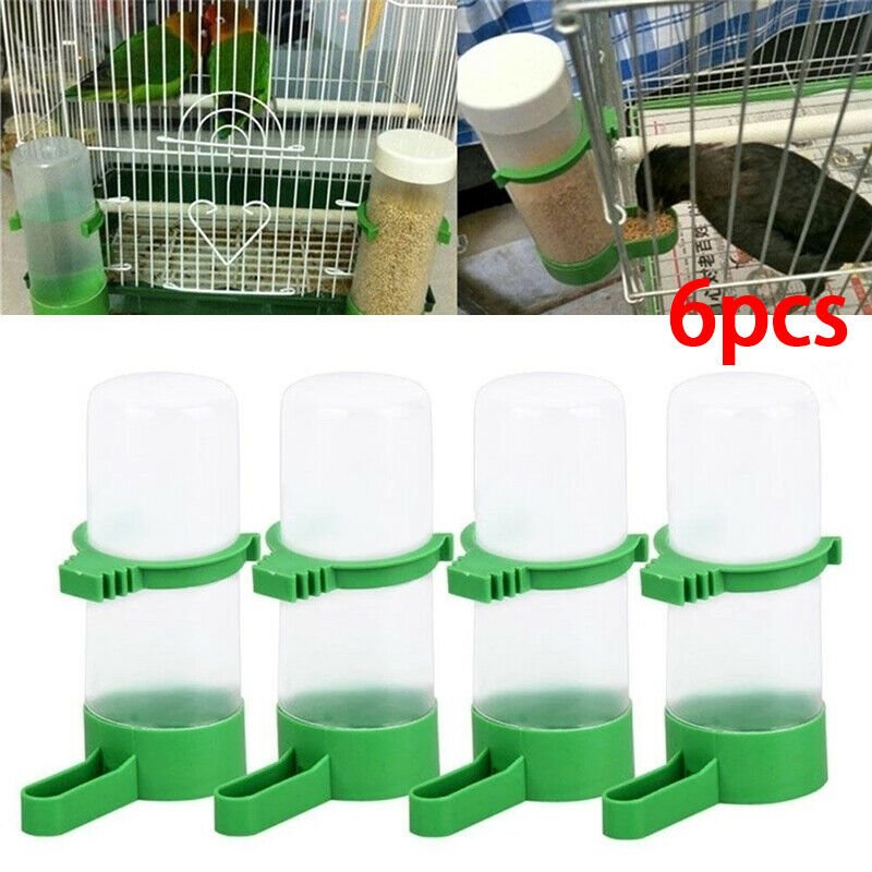 6pc Bird Water Drinker Feeder Automatic Drinking Fountain Pet Drinking Cu.l8