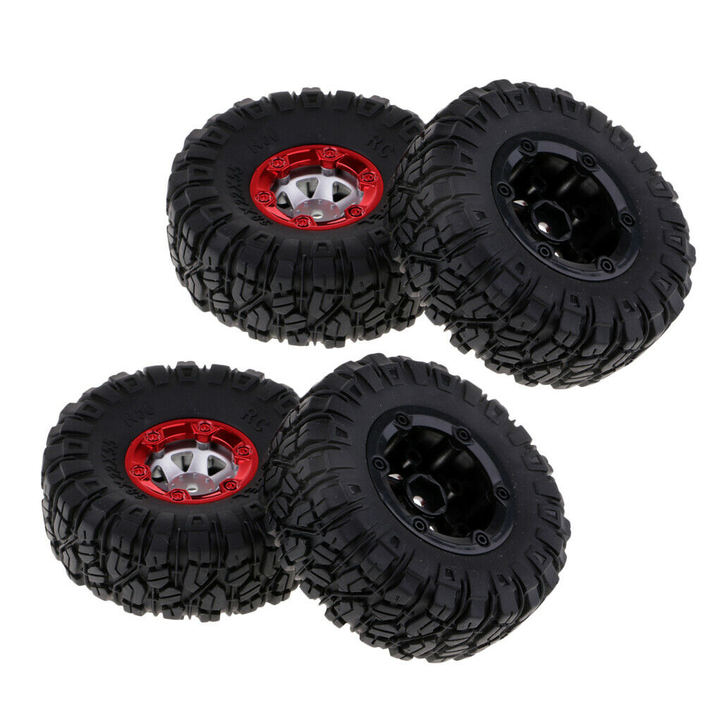 4Pcs Black Rubber Tire 12mm Wheel Nut Rim for 1/12 Wltoys 12428 12423 FY01 FY02