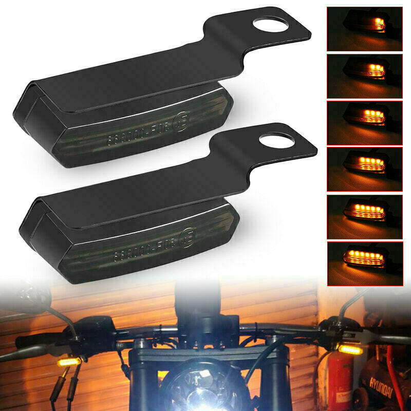 2x Mini LED Motorcycle Turn Signal Indicator Flasher Amber Blinker Light Lamp