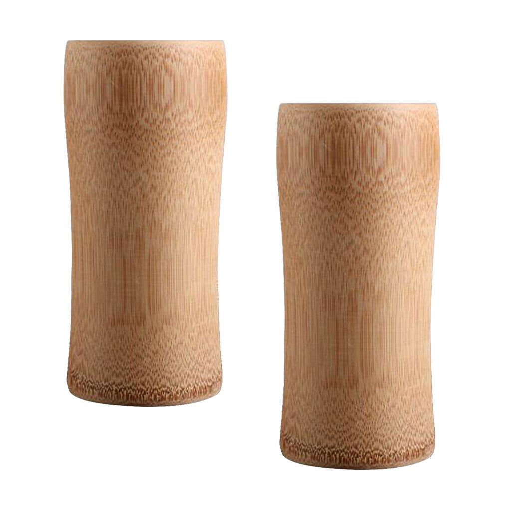 2 Pieces Solid Bamboo Wooden Drinking Mug Coffee Tea Wine Beer Cup Glass