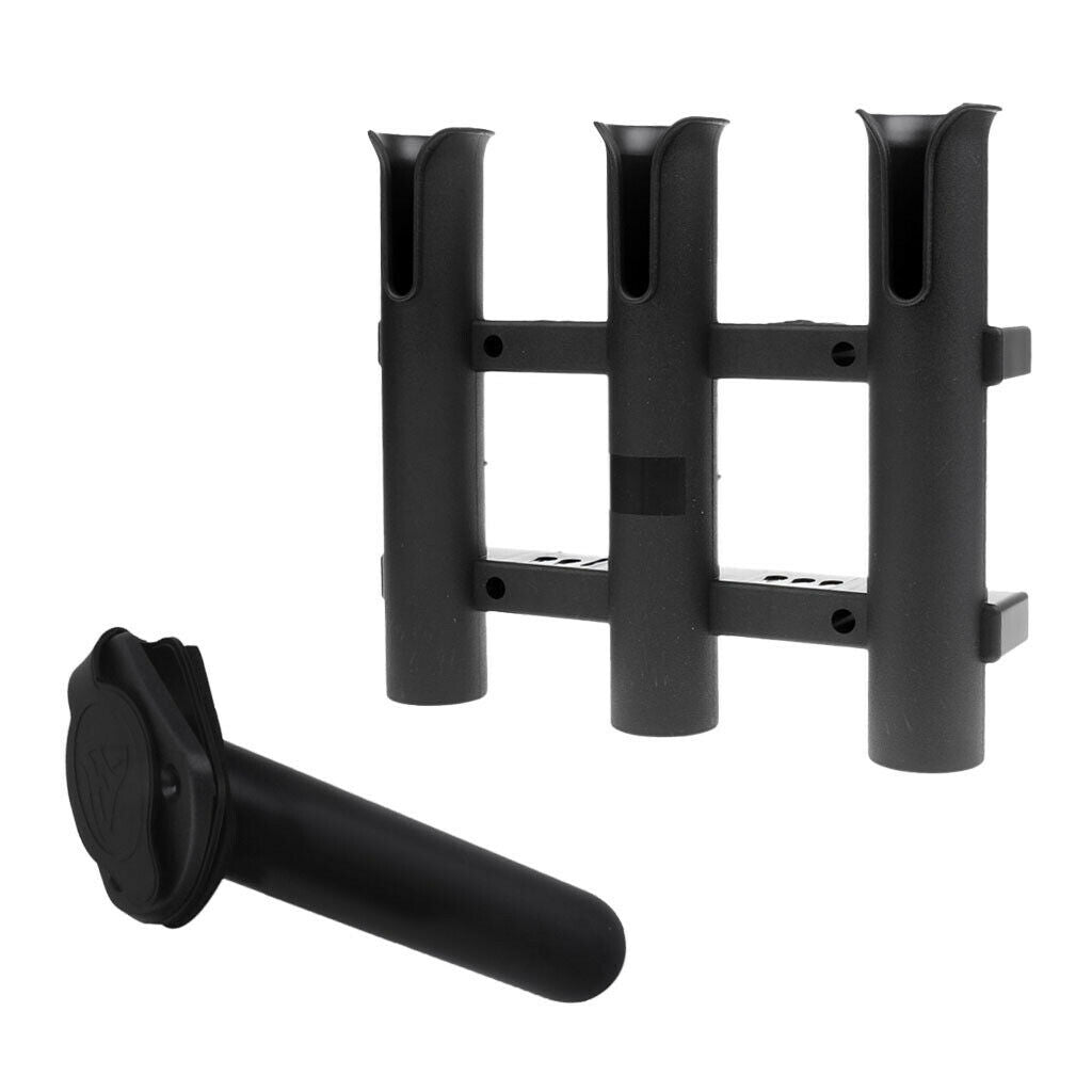 Fishing Boat 3 Pipe Connection with 1 Rod Holder Mounting Bracket Pole Rack Rest