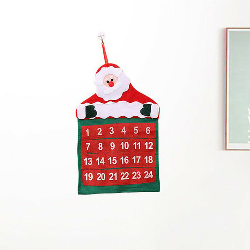Christmas Advent Calendar Tree Hanging Xmas Pocket Countdown Display DecoratBDA