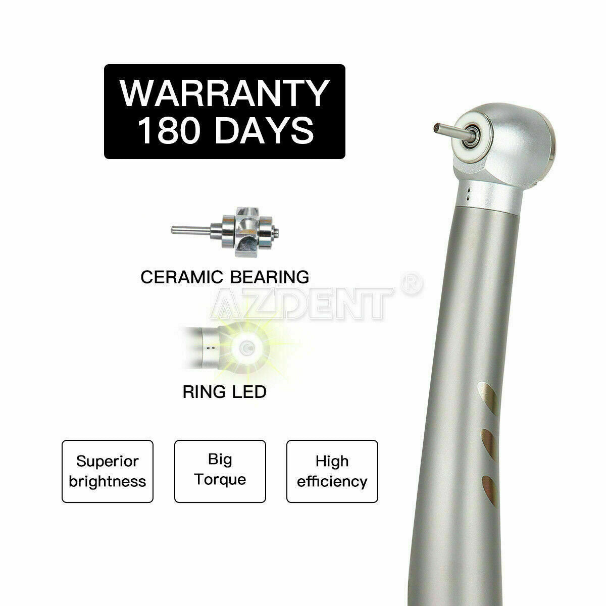 Dental E-generator Shadowless Ring LED High Speed ceramic Push Button Handpiece