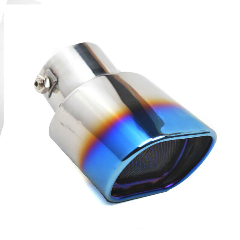 Auto SUV 63MM Grilled Blue Stainless Steel Rear Muffler Exhaust Tail Pipe Tip