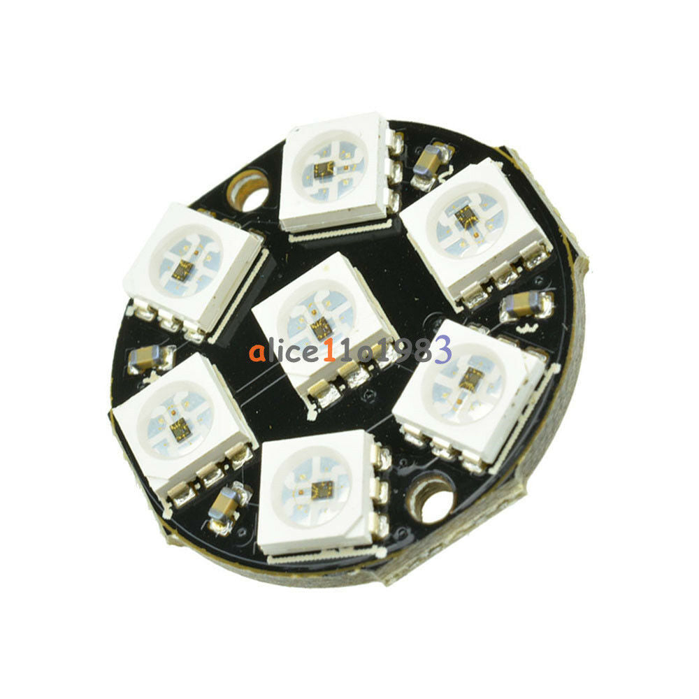 5PCS 7-Bit WS2812 5050 RGB LED Ring Round Decoration Bulb Arduino