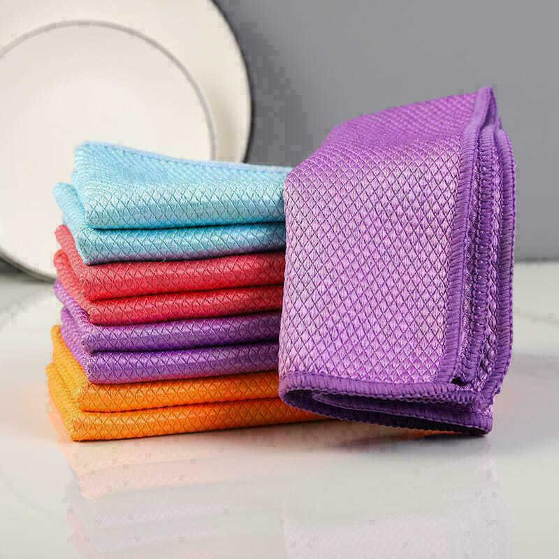 10X Easy Clean Fish Scale Microfiber Polishing Cleaning Cloth Household Cleaner