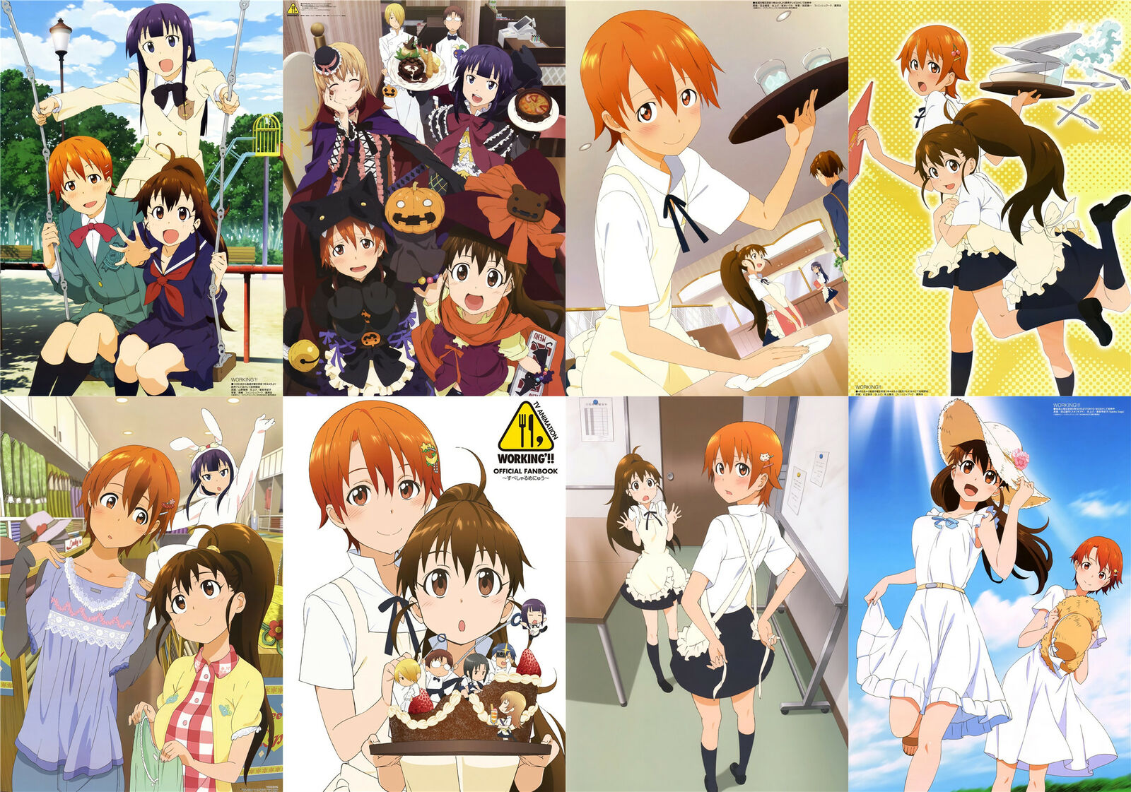 Working!! Wagnaria!!   Polypropylene 8 Piece Wall A3-poster