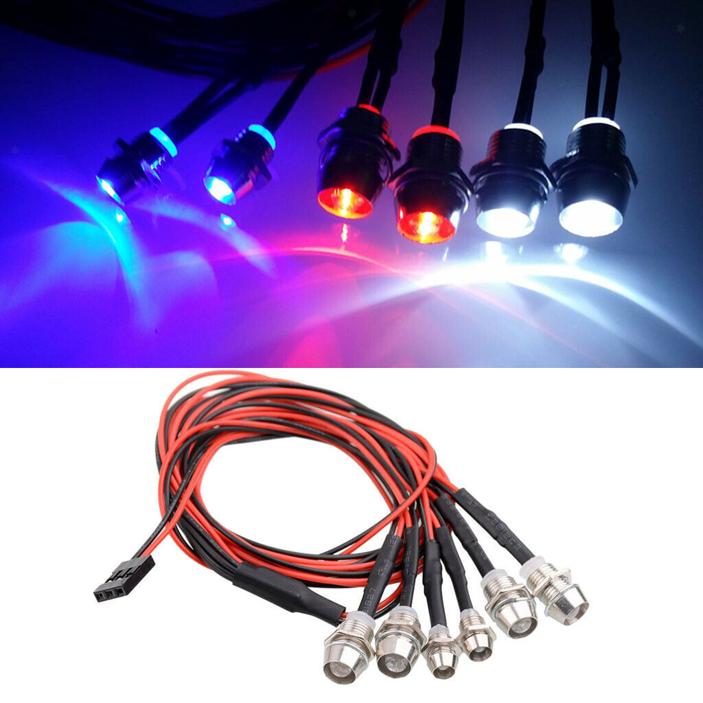 6pc RC Headlight Taillight Accessory for 1/5 1/8 1/10 1/12 1/16 Truck Models