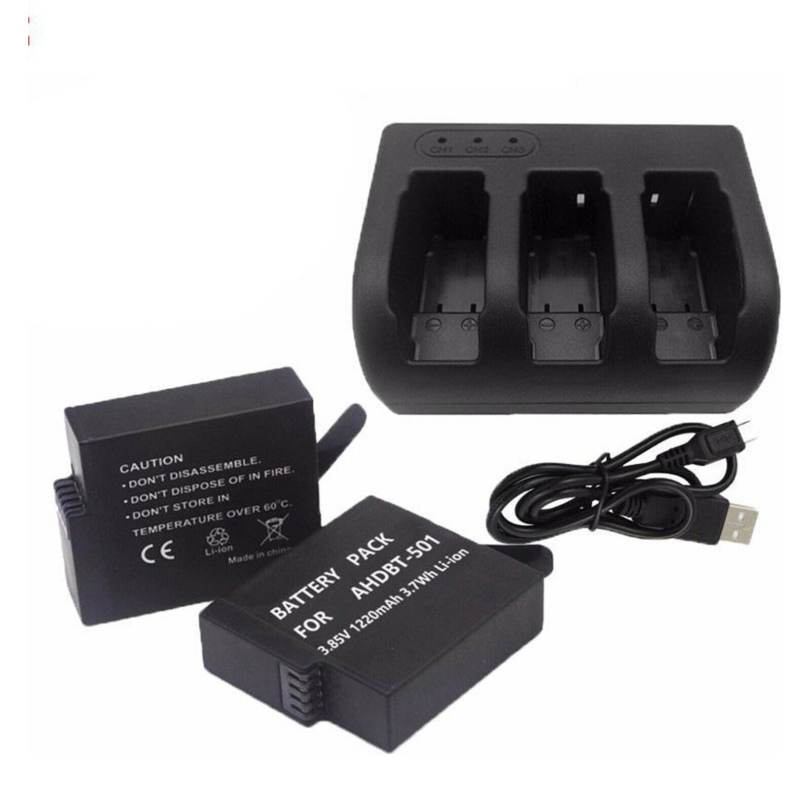 Travel Black Battery Charger For GoPro Hero 8 7 6 5 Camera Accessories