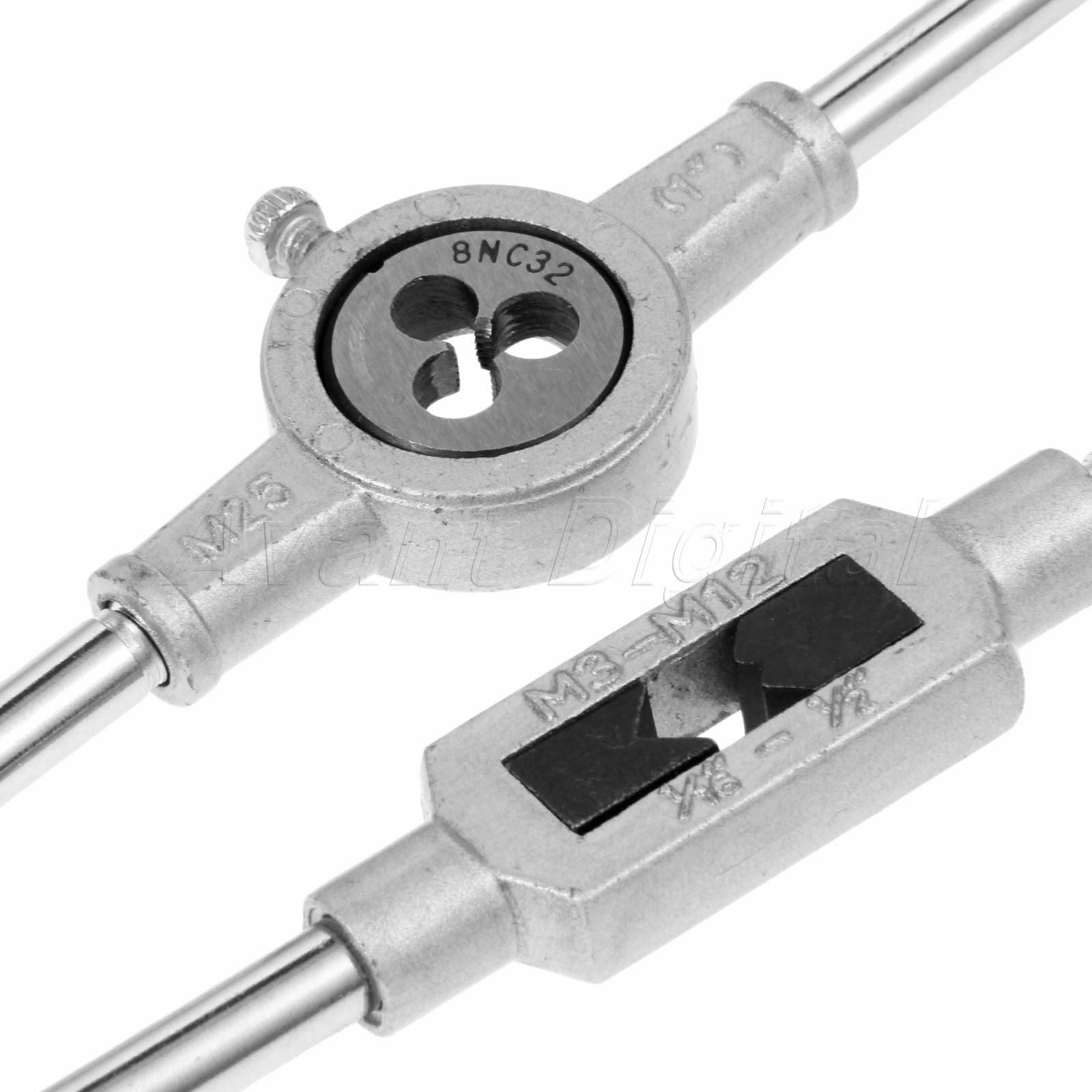 1 Set Woodworking Tool Kit Tapping Screw Tap & Threading Die & Wrench Holder