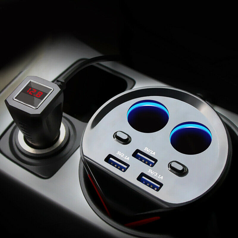 Car Socket Splitter 3.1A 3USB Charger Intelligent Dual-Core Chip For Phone DVR