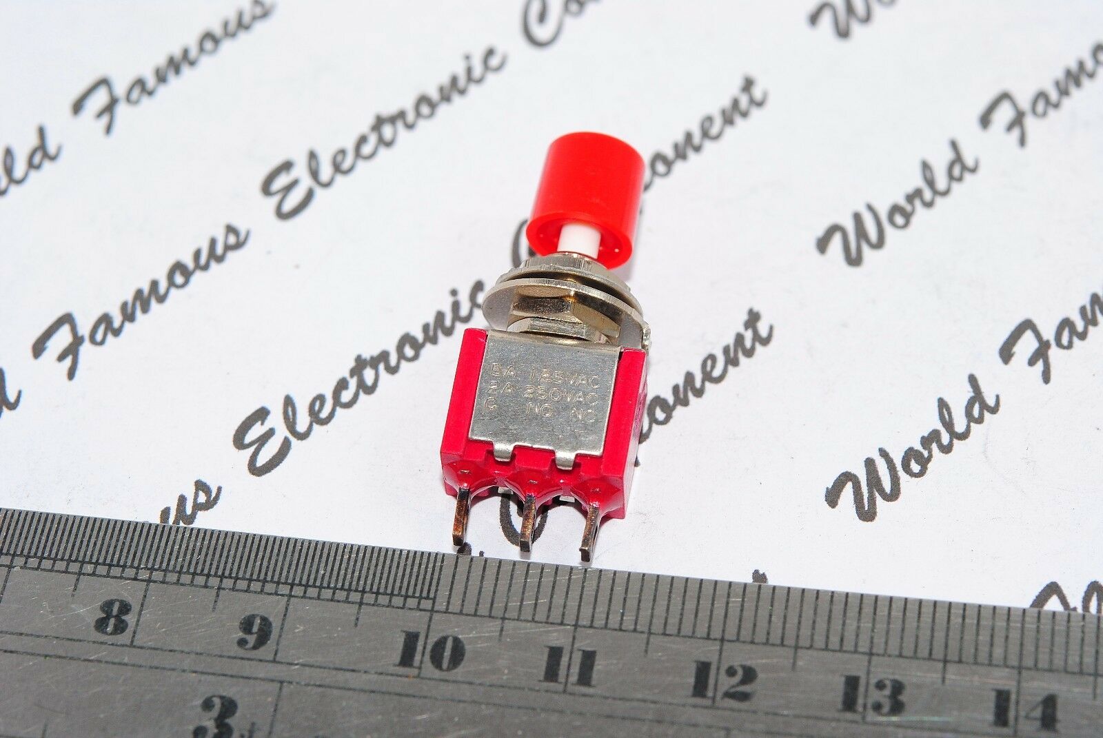1pcs - 5A/125VAC 2A/250VAC COM/NO/NC Push Button Switch