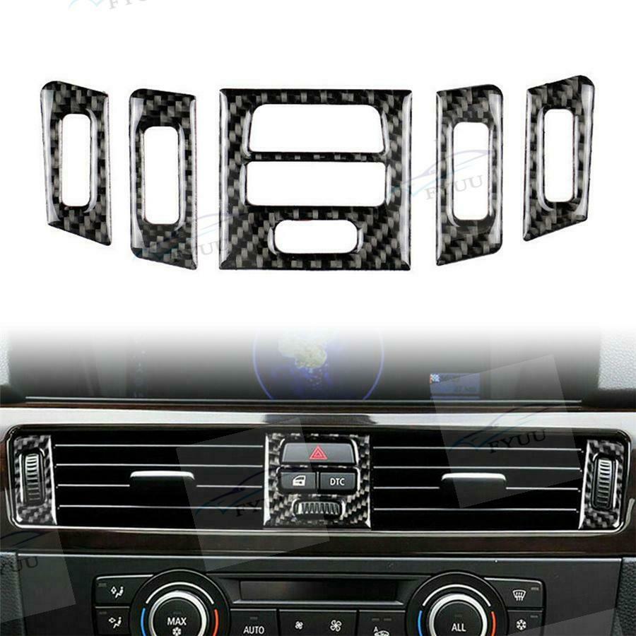 Carbon Fiber Air Vent Outlet Cover Trim For BMW 3 Series E90 E92 E93 2005-2012