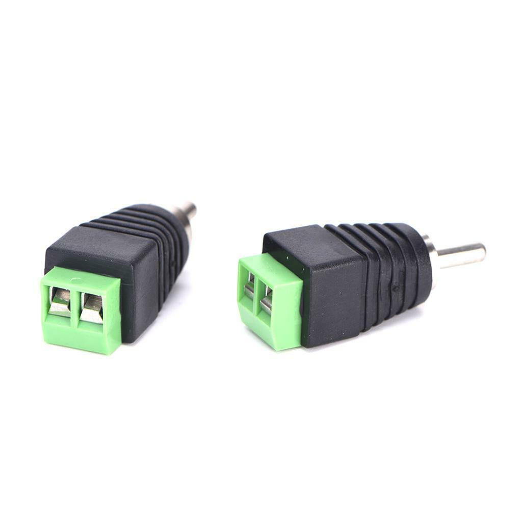 4 Pieces RCA Male Plug to AV Terminal Connector Video AV Balun 2 Screw