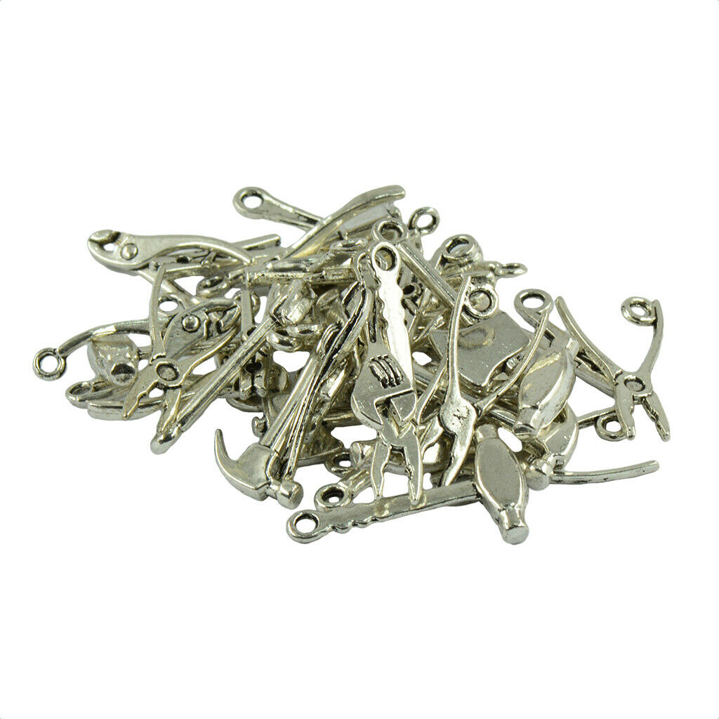 40 Pcs Tool Shaped Charms Pendant for Bracelet Chain Earring