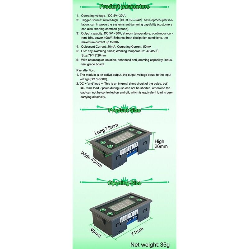 ZK-KTD4 mOS Switch Trigger Cycle Timing Delay module Solenoid Valve Control 5VZ4