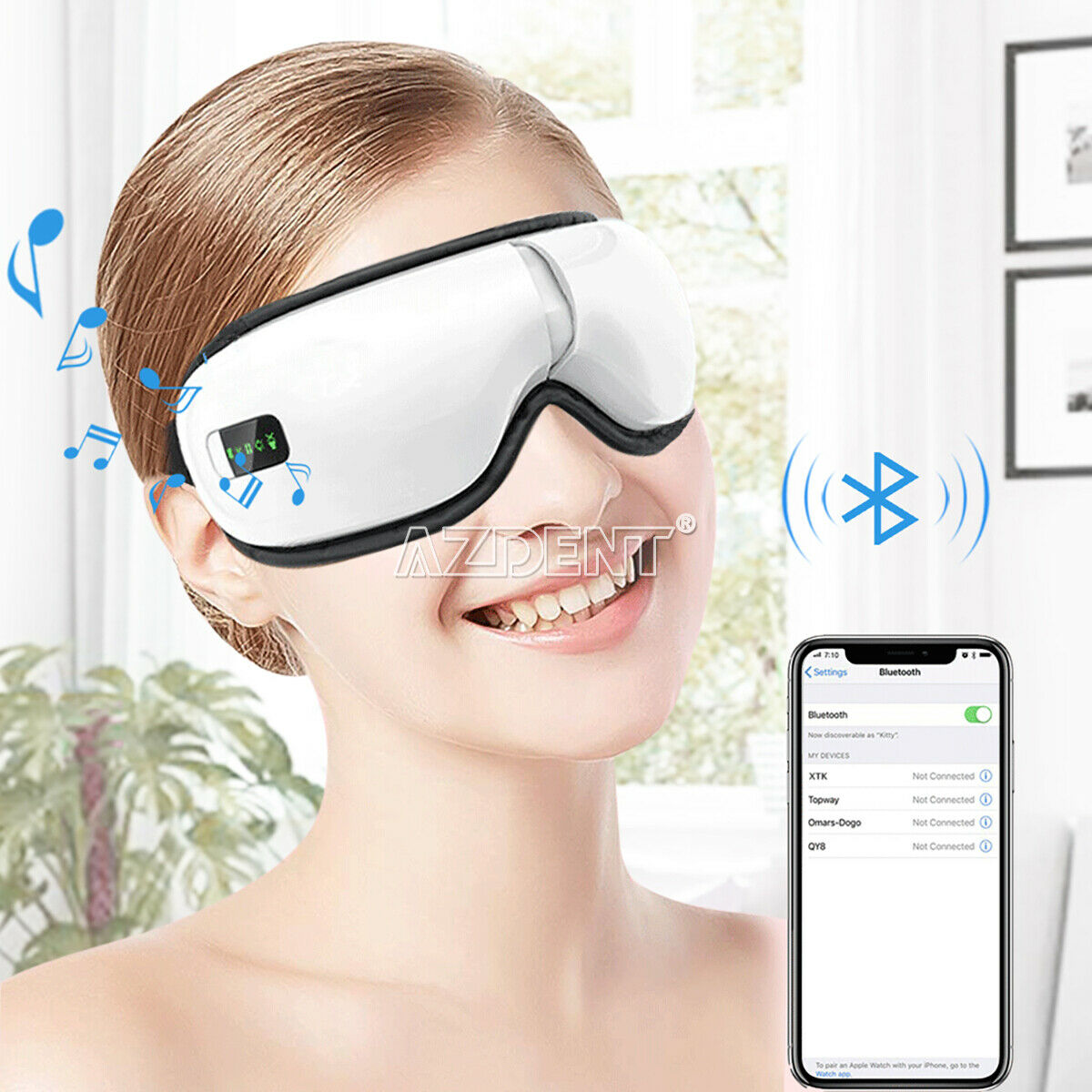 Eye Health Care Wireless Bluetooth Eye Massager 5 Modes Intelligent Air Pressure
