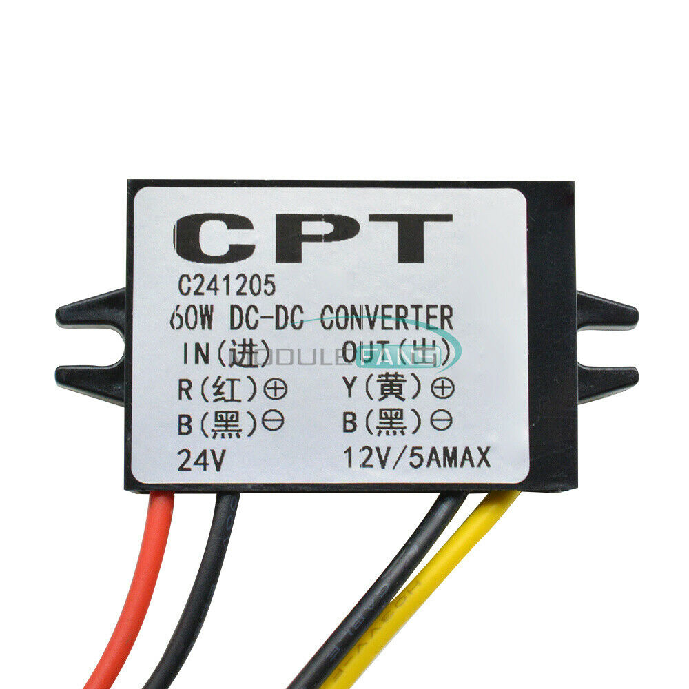 DC Converter Buck Step-Down Module Waterproof 24V to 12V 3A 36W Car Power Supply