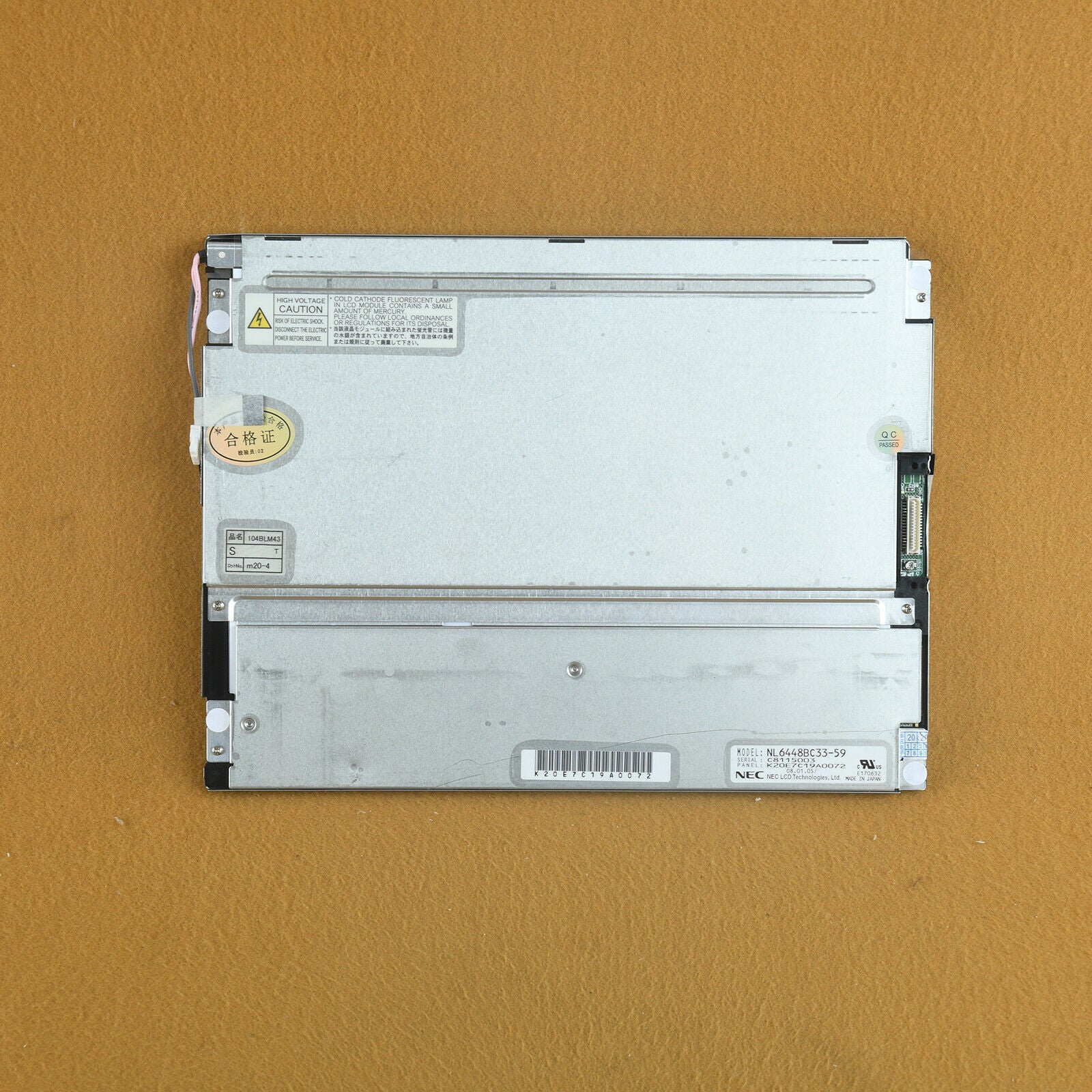 1PC Brand NEW NEC LCD Display 10.4 inch NL6448BC33-59 640*480 One year warranty