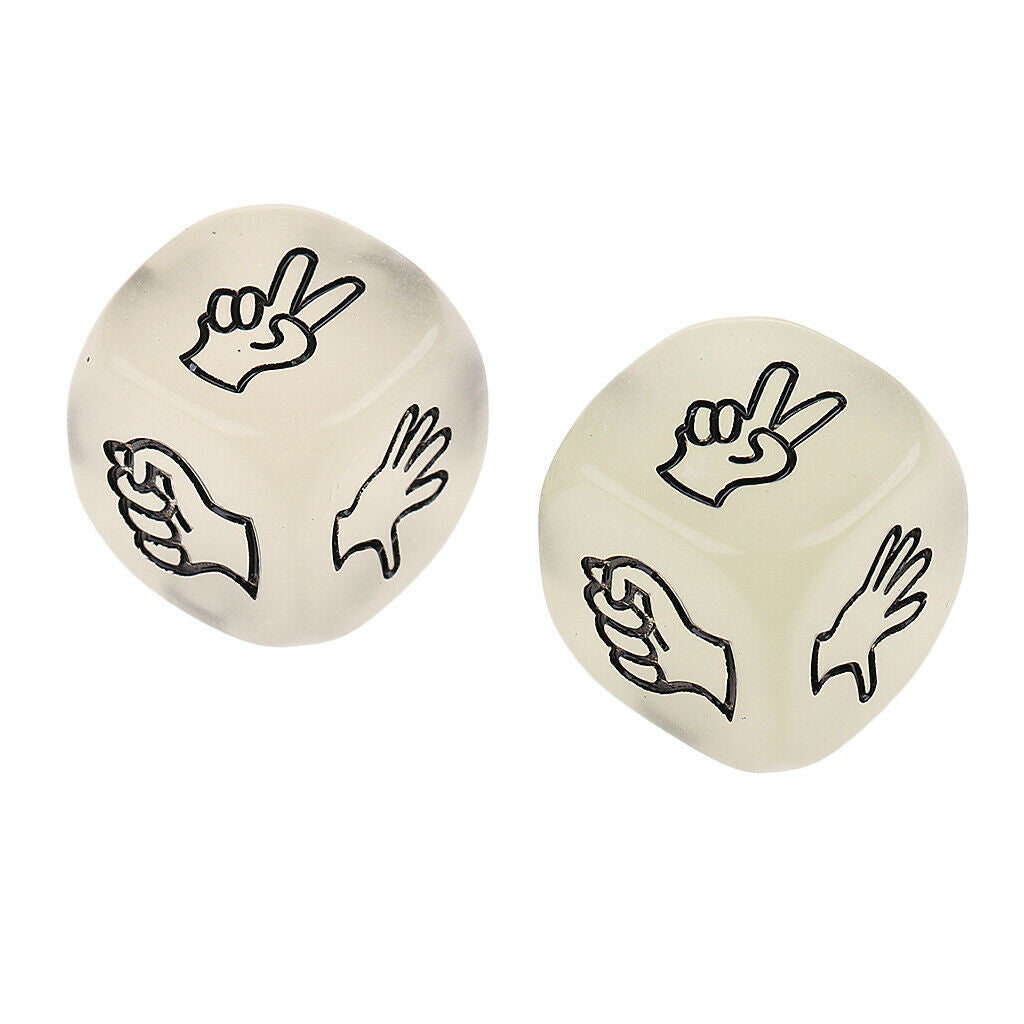 2Pcs Funny Dice Rock-Paper-Scissors for Board Game Dices Set for D&D RPG MTG
