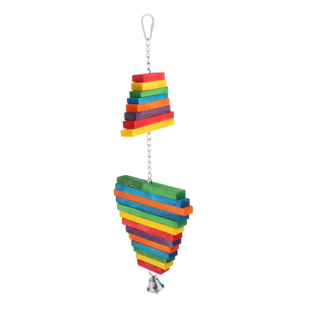 Birds Wooden Blocks Chew Hanging Toys For Small to Large Birds Parrots