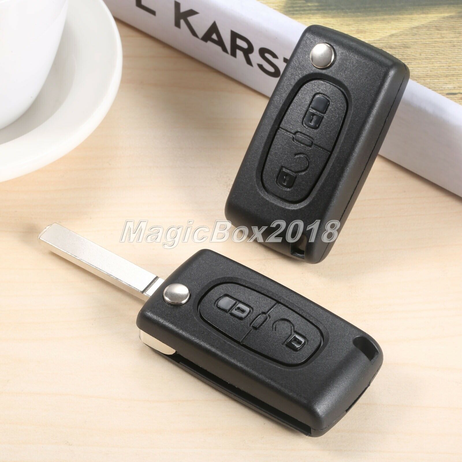 2Pcs Remote Key D46 PCF7941 Chip VA2 Uncut Blade Fit For Car CITROEN C2 C3 C4 C5