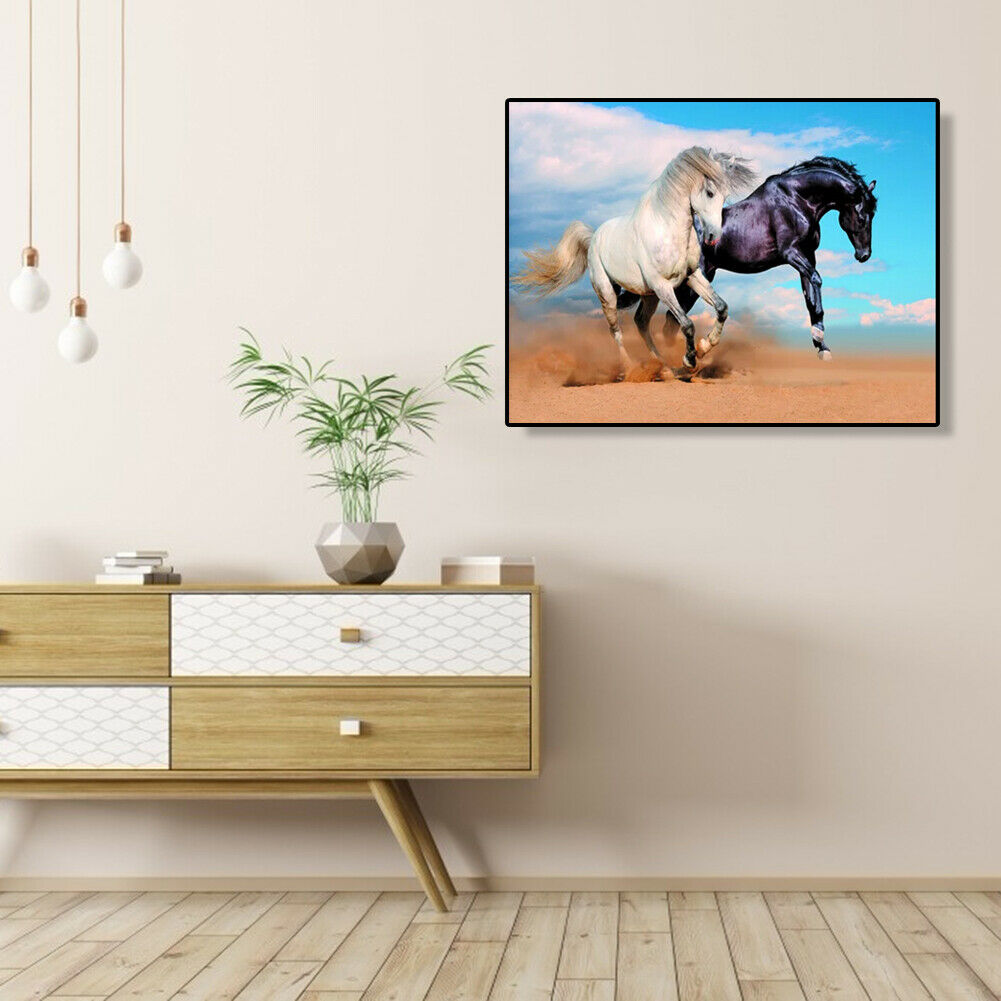 Painting By Numbers Kit DIY Fine Horse Hand Painted Canvas Oil Art Picture @