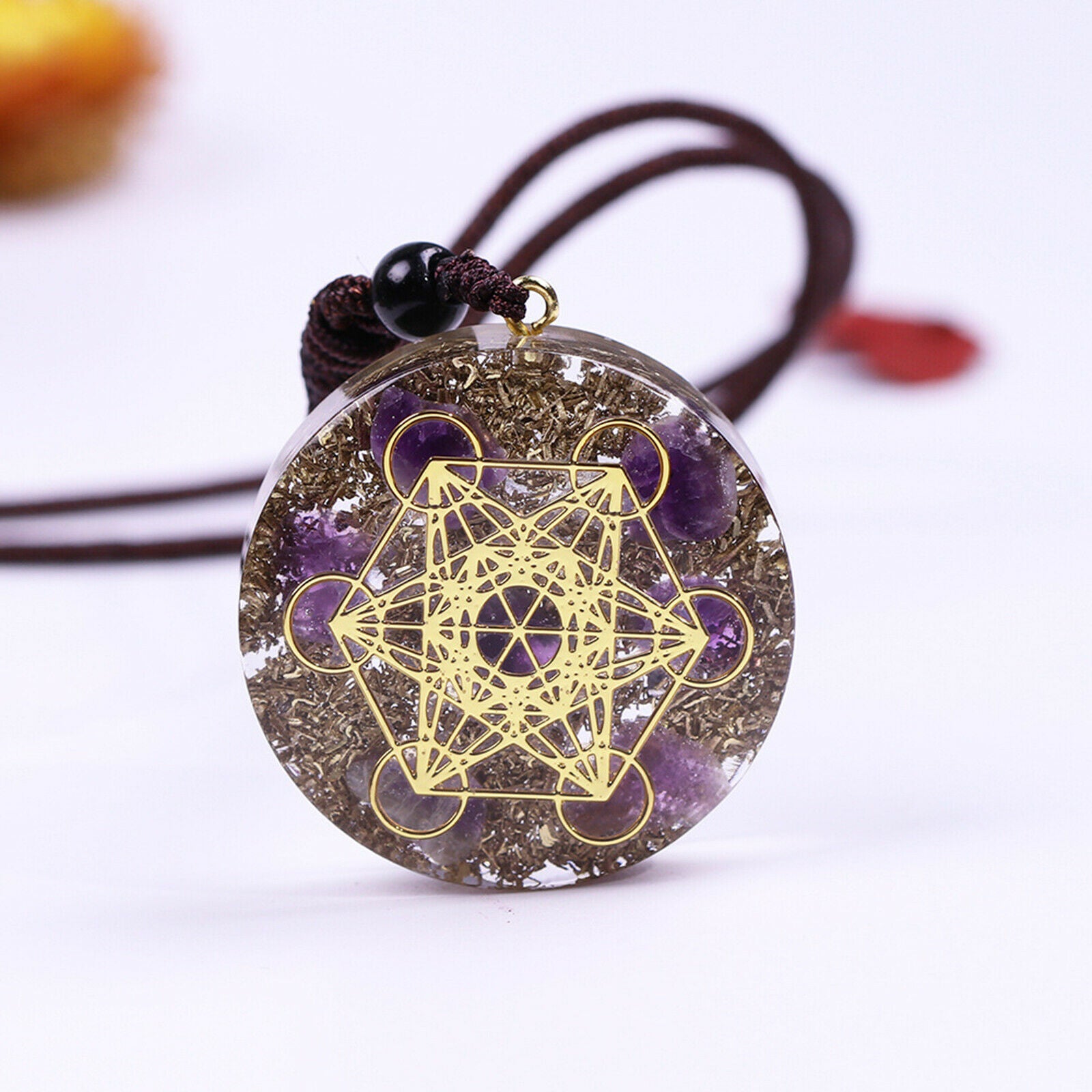 Stone Energy Crystal Pendant Necklace Amulet Meditation Relaxation Handcraft
