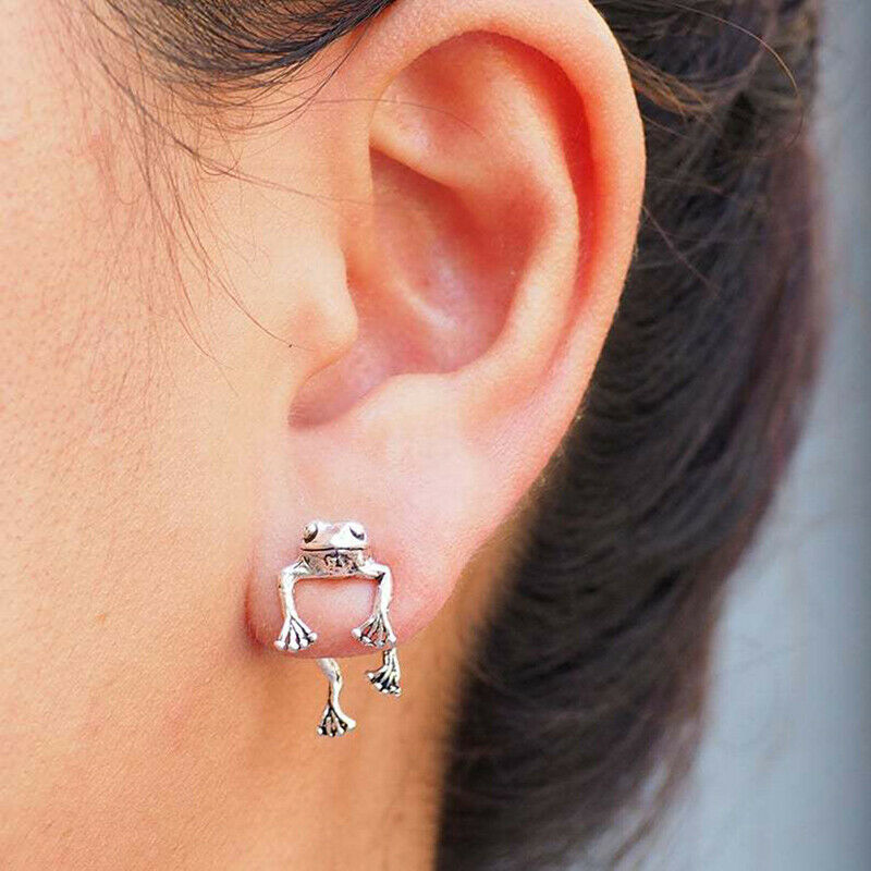 Cute Frog Earrings For Women Girls Animal Stud Earrings Piercing Earrin.l8