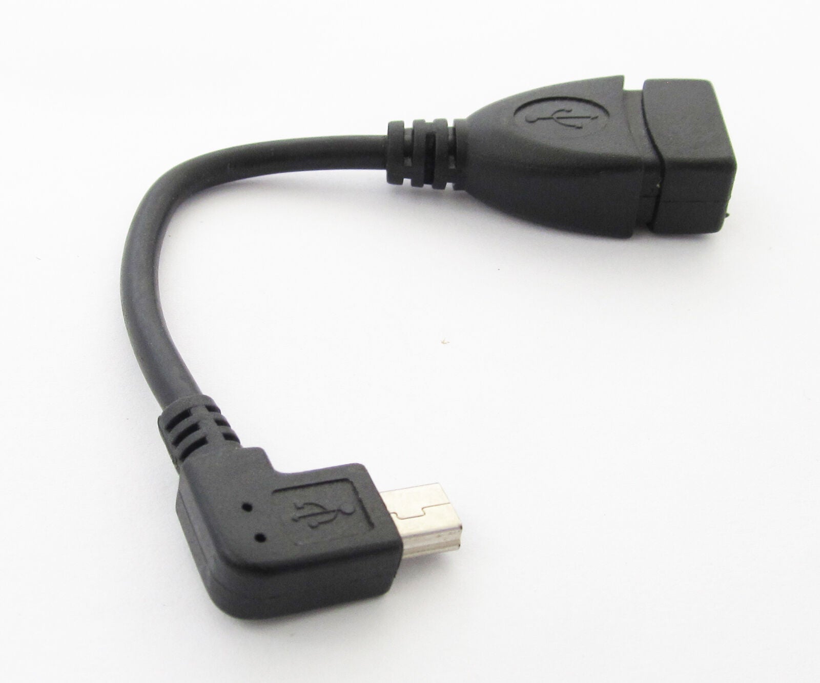 50pcs Mini Right Angle 5pin Male Plug To USB 2.O Female Mini OTG Cable Connector