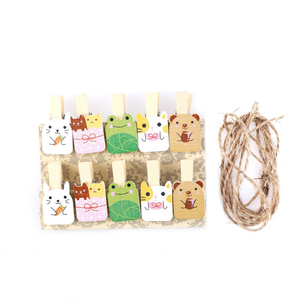 10x  Cartoon animal rabbit Wood Clip Photo Paper Pegs Craft Decoration td.l8