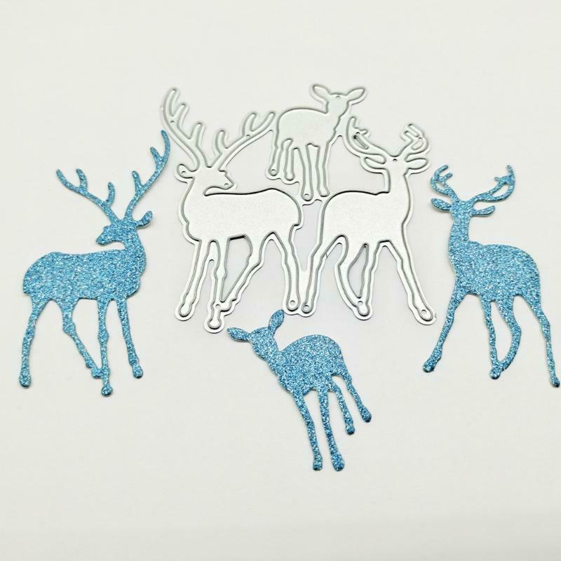 Three Christmas Deer Cutting Dies Stencil Scrapbook Album Paper Card Template