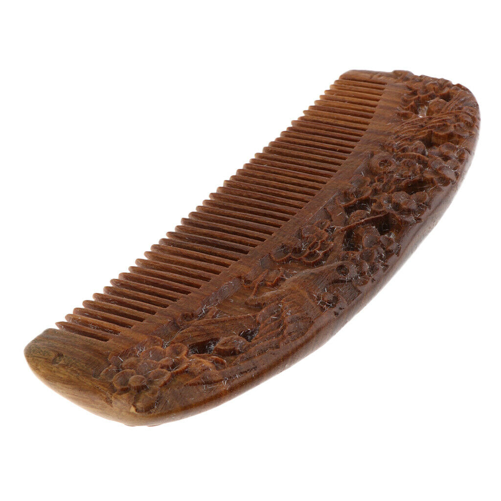 Handmade Polishing Natural Wooden Scalp Massage Detangling Comb Brush L166