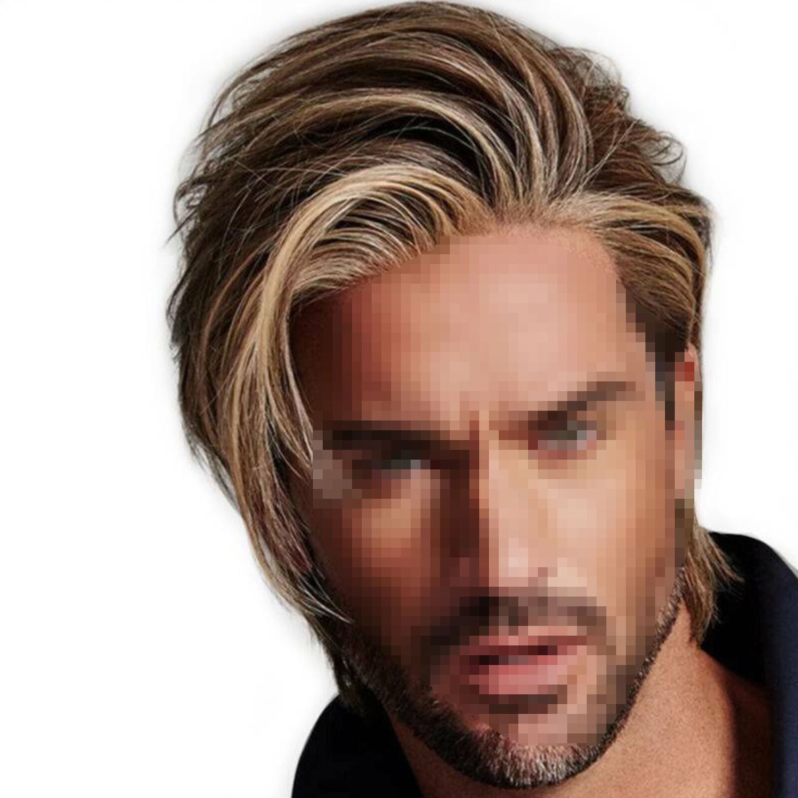 Realistic Mens Blonde Short Straight Hair Wigs Handsome Male Synthetic Full Wig
