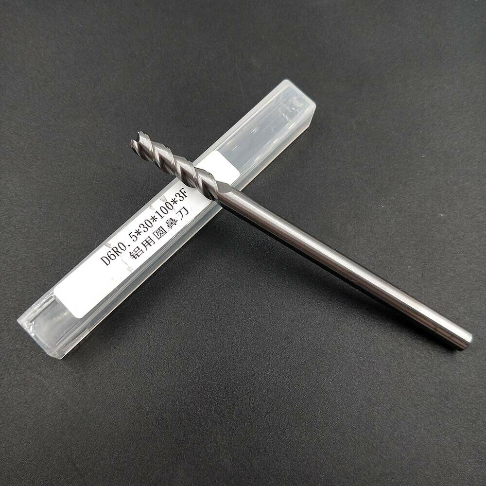 AL-HRC55° R0.5 φ6×100×3F 6mm R0.5 Round nose end mill 3-Flute For aluminum