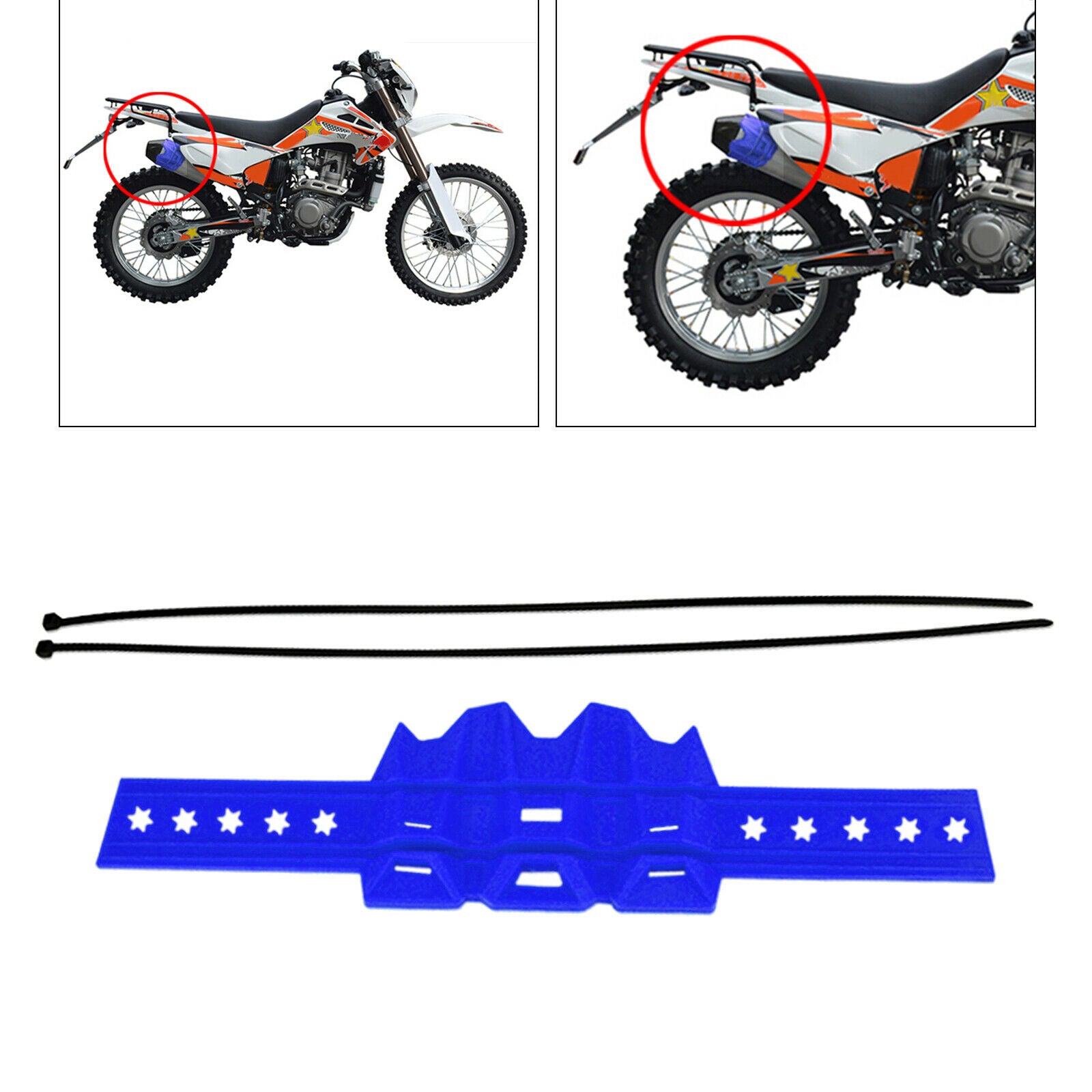 Universal Motorcycle Exhaust Muffler Silencer Protector Exhasut System Blue