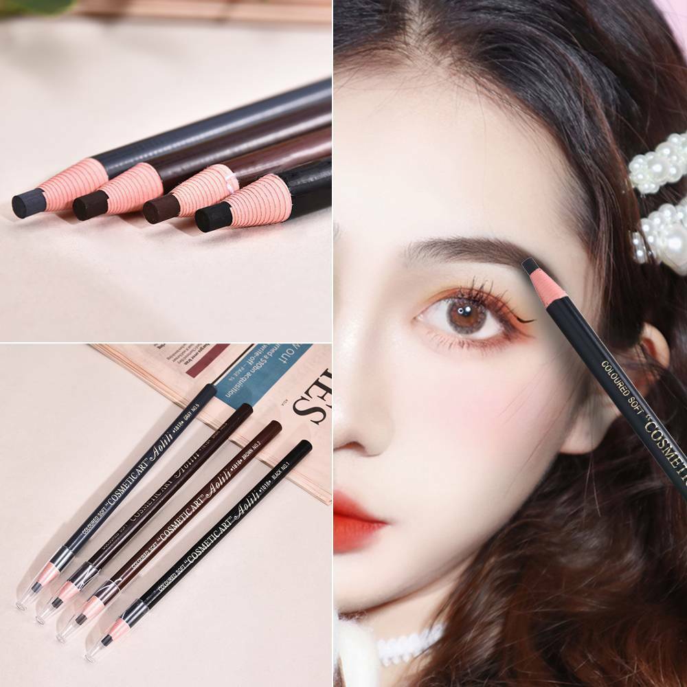 4Pcs Eyebrow Pencil Microblading Outlining Marking Pen Brow Liner Peel-Off Kit