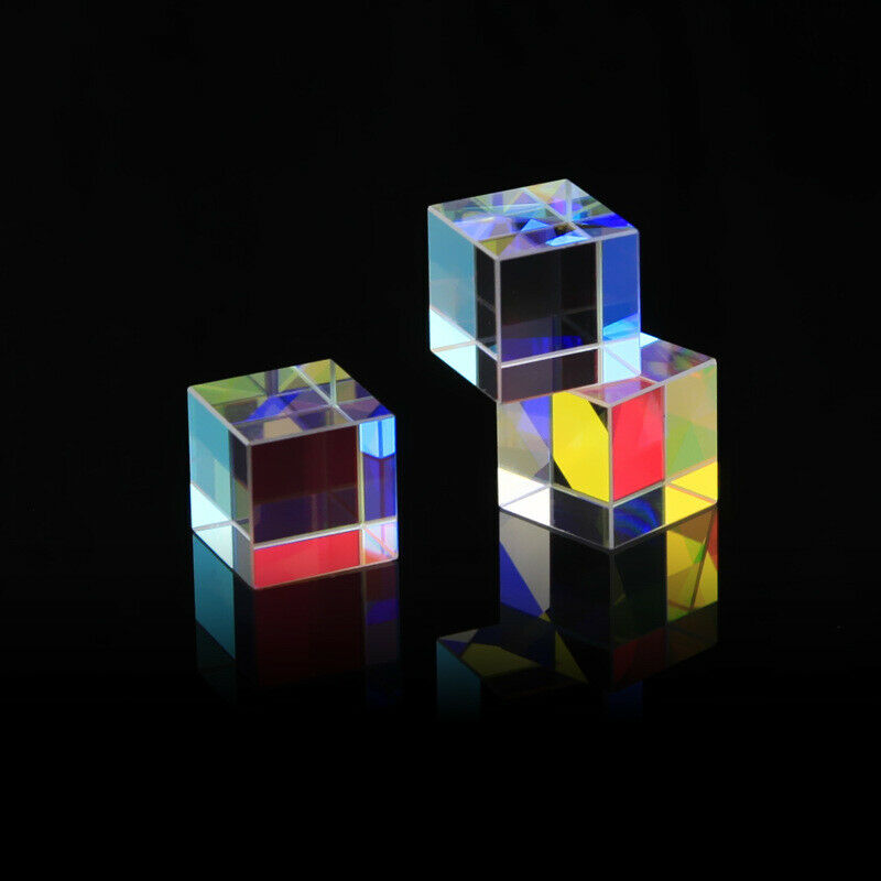 1PC Prism Six-Sided Light Combine Cube Prism Stained Glass Beam Splitting.l8